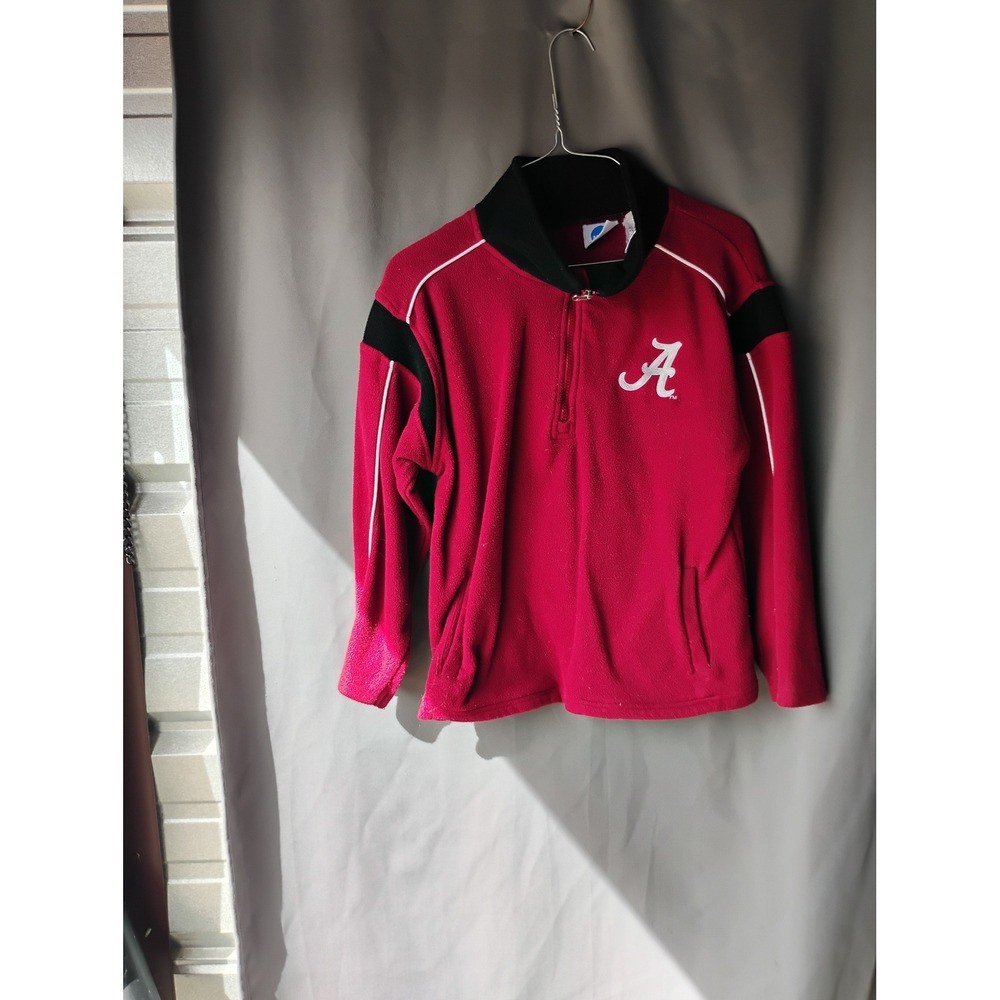 NCAA Alabama Crimson Tide Kids Fleece Quarter Zip Pullover Red Large 10/12